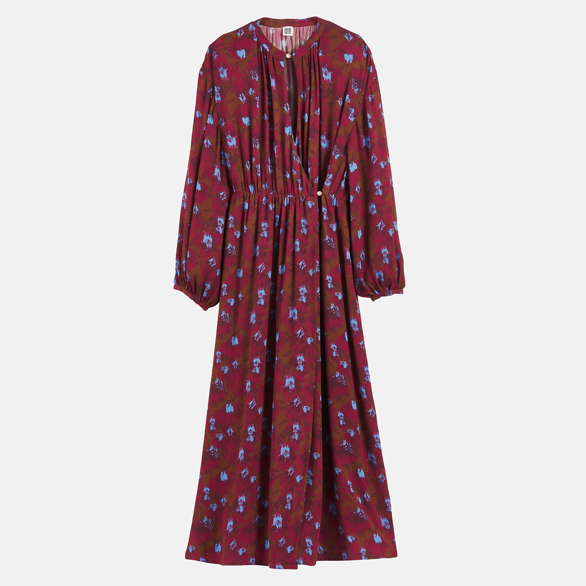Robe longue imprimé floral à manches longues et col rond imprimé marron, LA REDOUTE COLLECTIONS