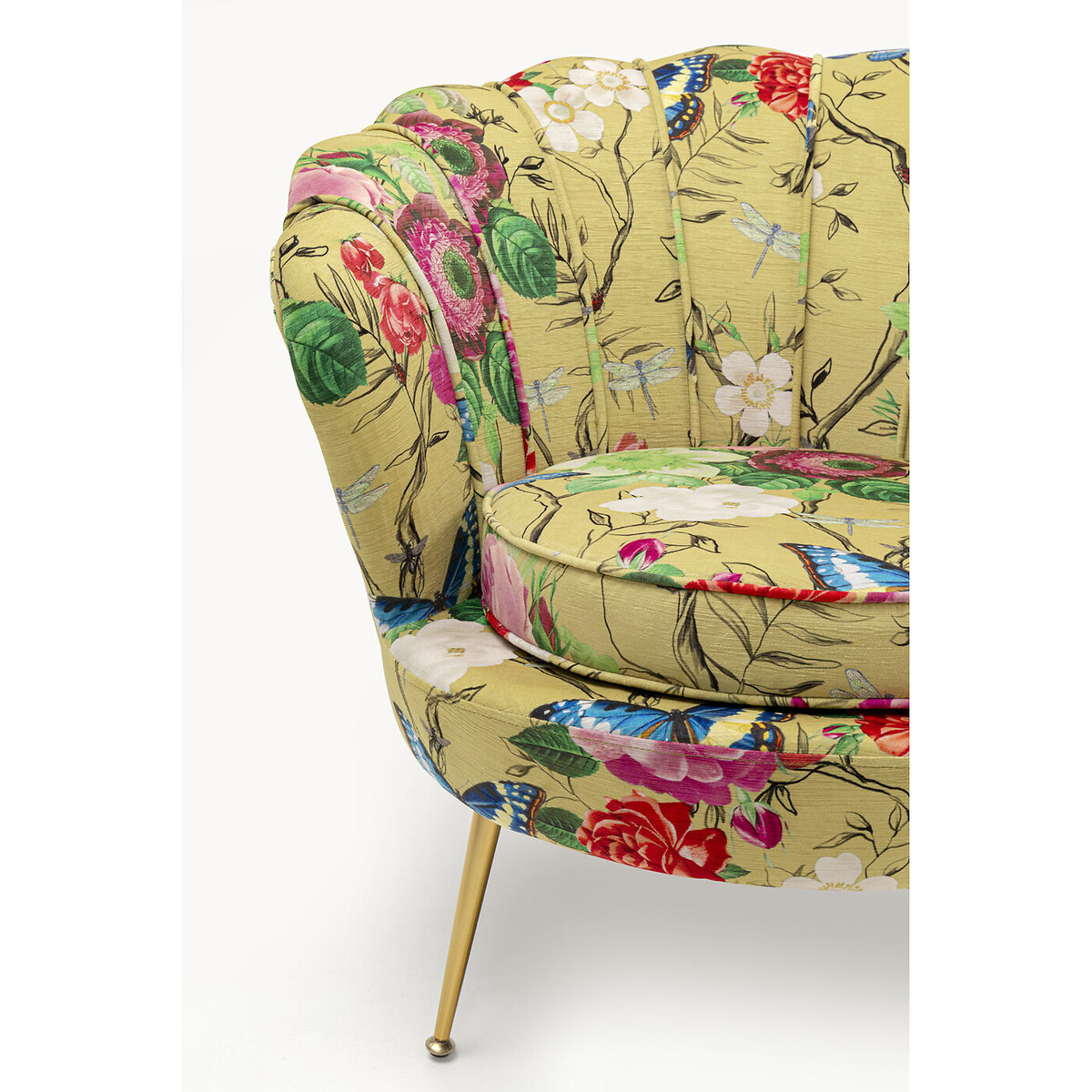 Fauteuil Water Lily doré Flower Fever jaune jaune, KARE DESIGN