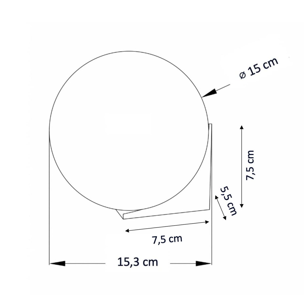 Applique minimaliste au socle doré - KANDI blanc et doré, KOSILUM