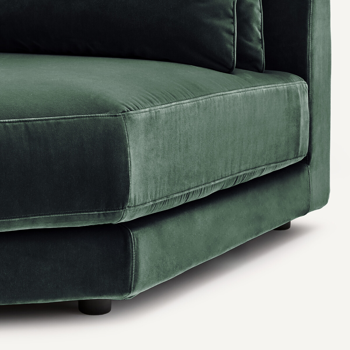 Modulares Ecksofa aus Samt, TIBERIO khaki, AM.PM