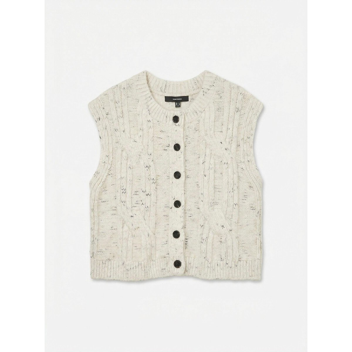 Gilet sans manches boutonné ecru, VERO MODA