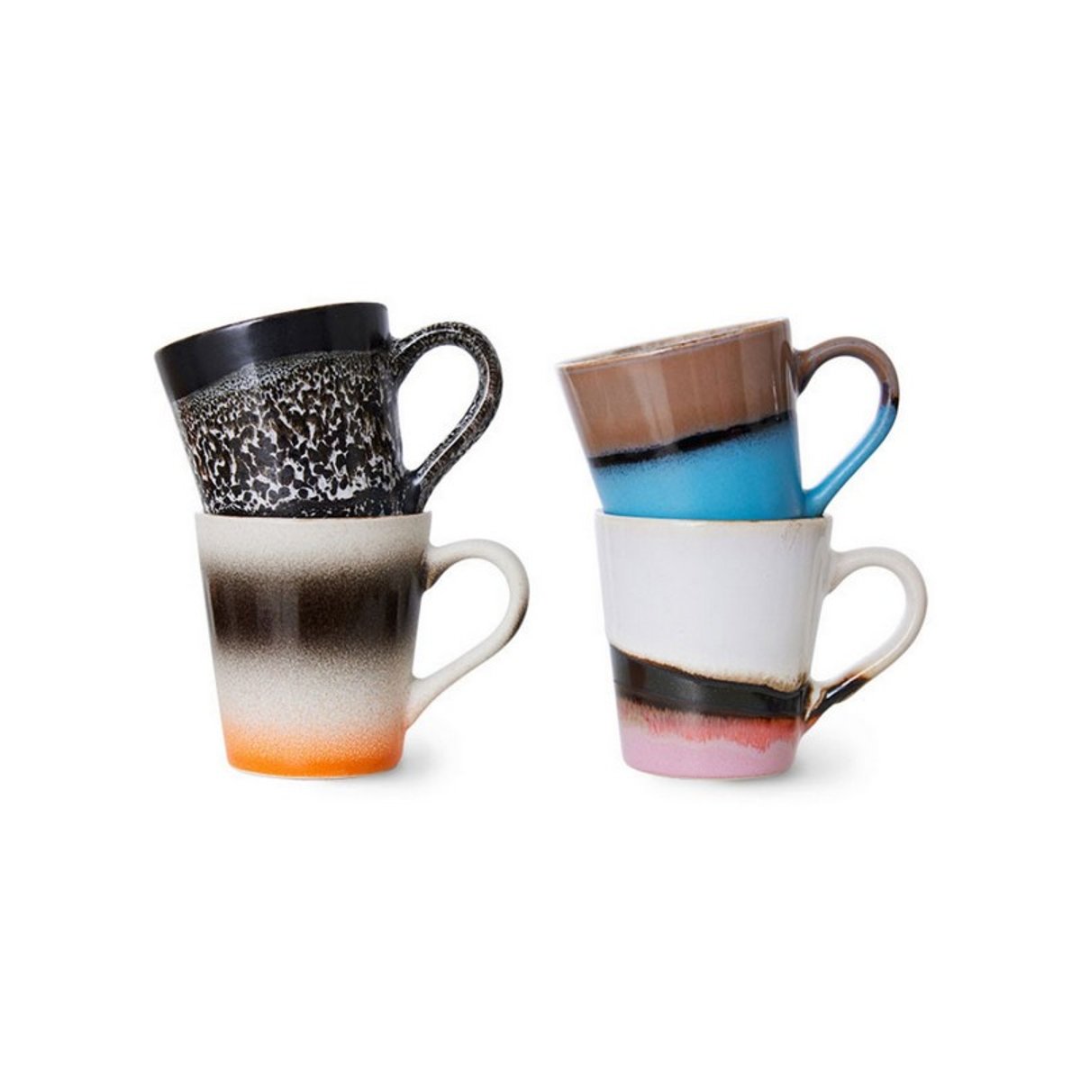 Tasses à espresso Funky set de 4 multicolore, HKLIVING