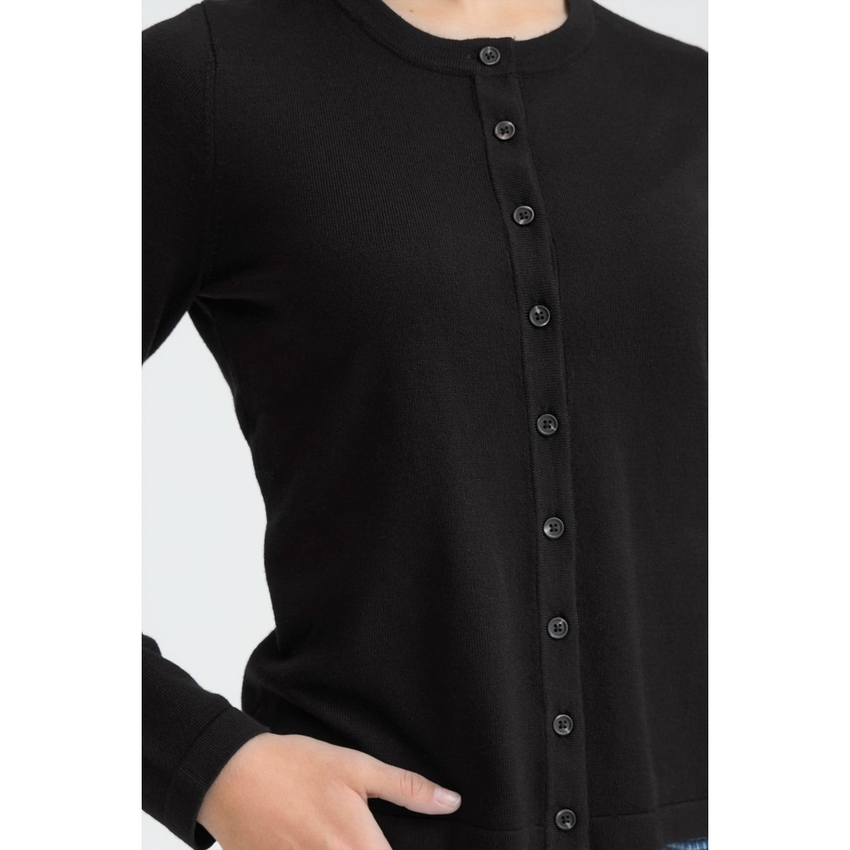 Cardigan manches longues noir, ICHI