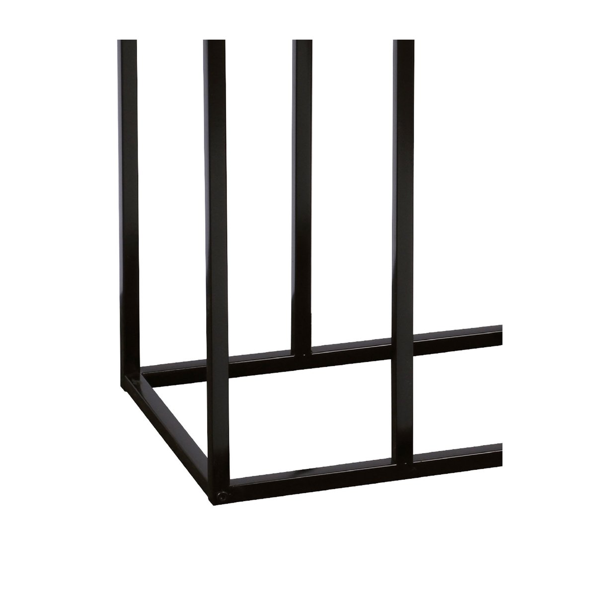 Table d'Appoint / Bout de Canapé Métal Noir et Bois noir, WADIGA