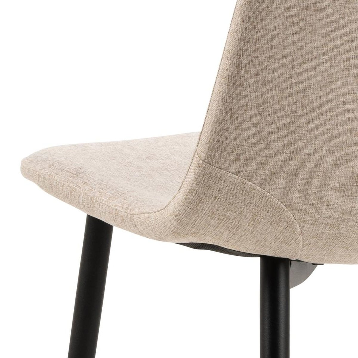Lot de 4 chaises de salle à manger en tissu avec pieds en acier CLELIA beige, TOILINUX