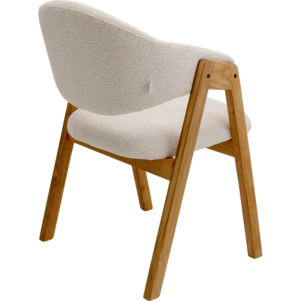 Chaise en polyester bouclé et chêne, JULIUS beige, KARE DESIGN