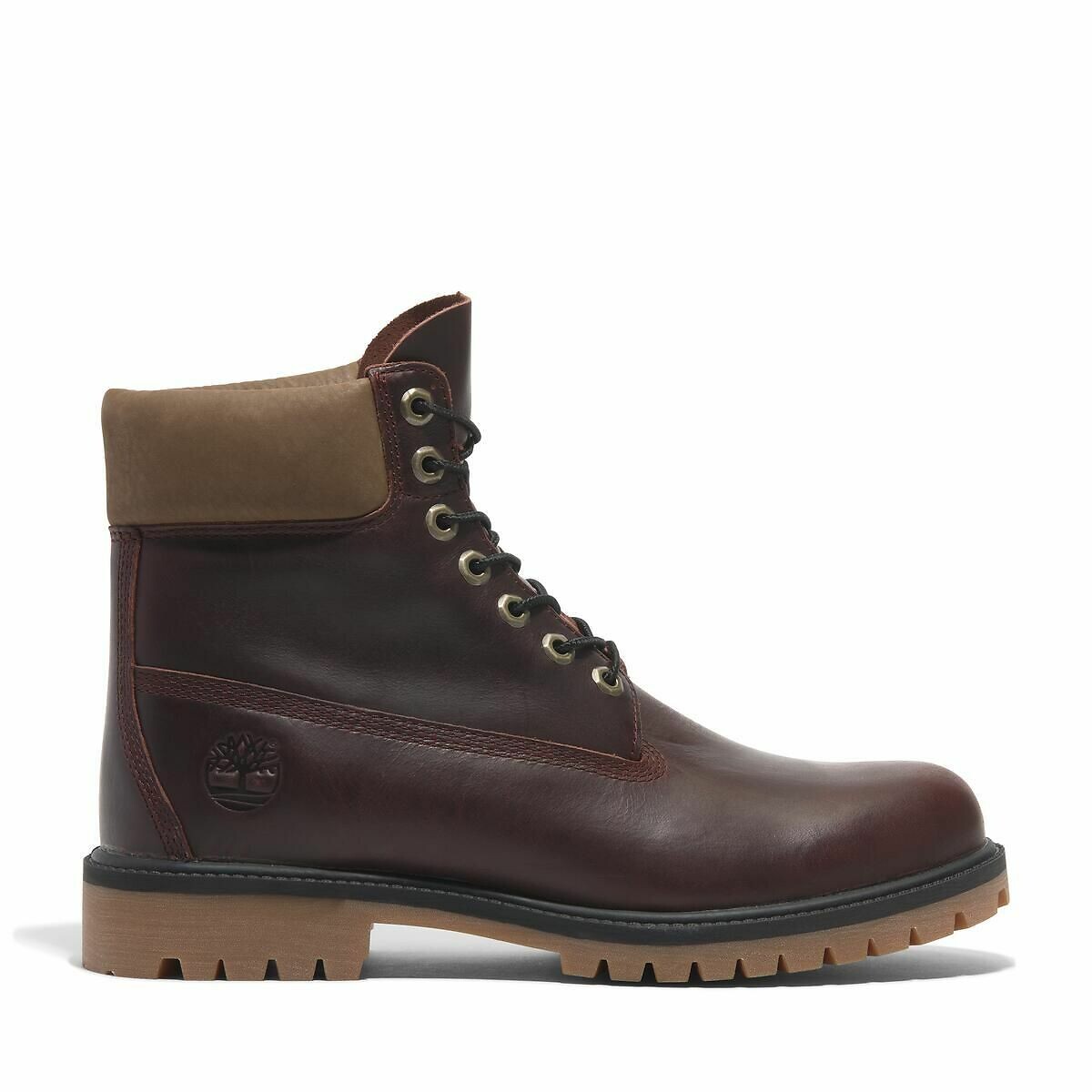 Boots cuir à lacets Heritage 6 Inch marron/bordeaux, TIMBERLAND