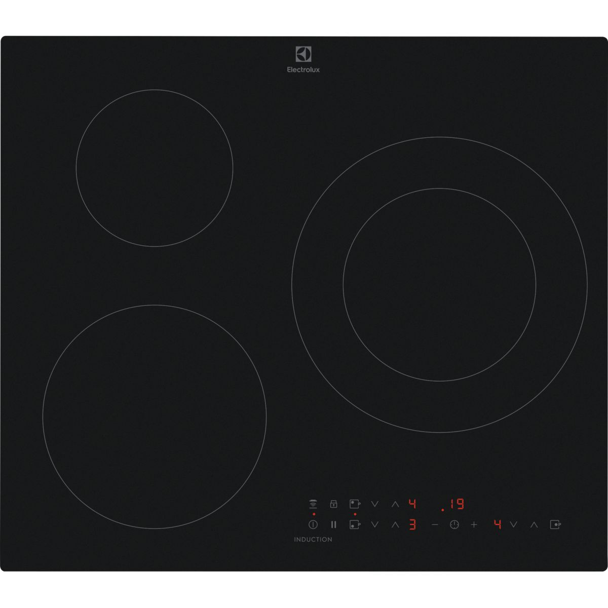 Plaque induction EIT60336CT SaphirMatt SE- Verre Anti-rayures 3 foyers couleur unique, ELECTROLUX
