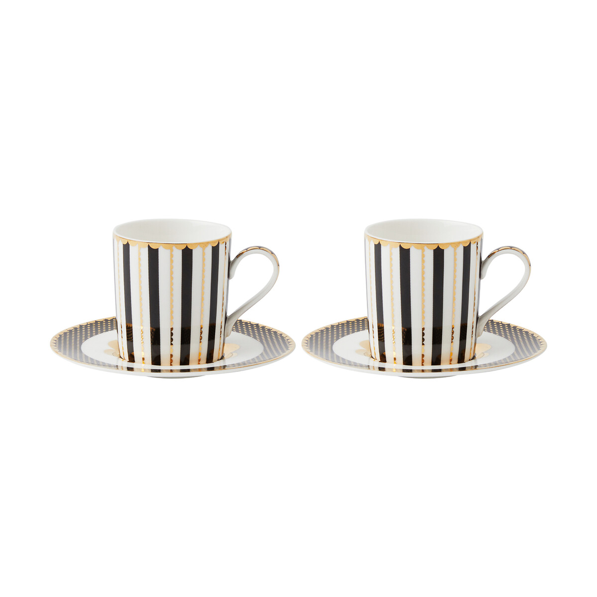 Set of 2 Tea's & C's Regency Demi-Cup & Saucer black, MAXWELL WILLIAMS