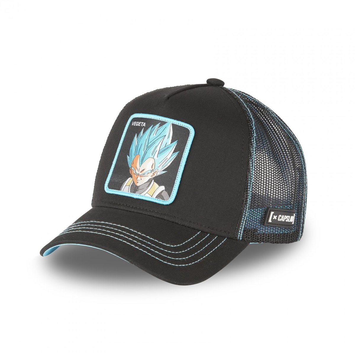 Casquette trucker Dragon Ball Super Vegeta noir/bleu/orange, CAPSLAB