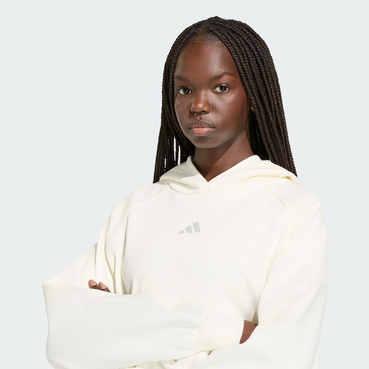 Sweat-Shirt À Capuche Petit Logo Adidas Kit Sweat-Shirt À Capuche Petit Logo Adidas Kit off white, ADIDAS SPORTSWEAR