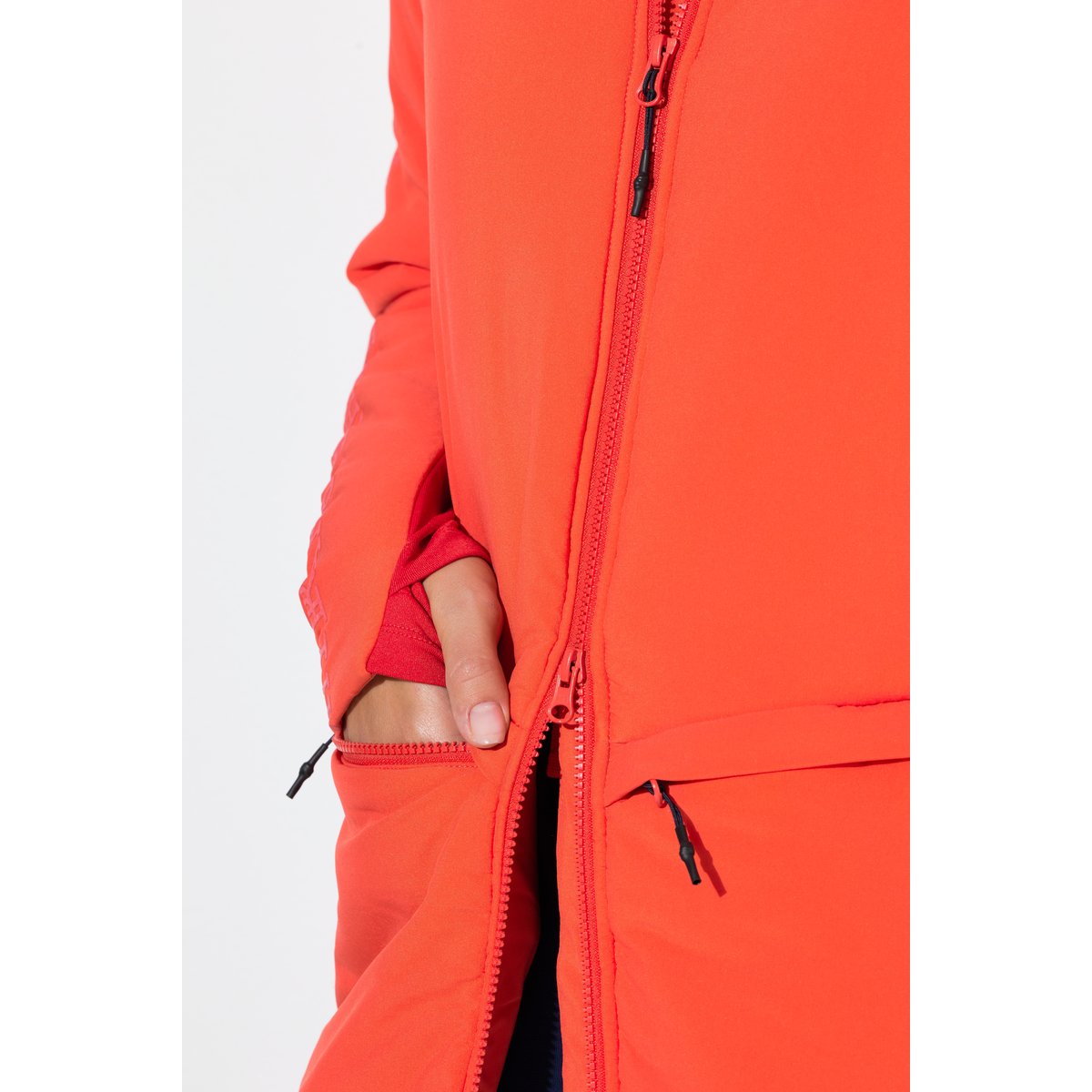 Veste technique à capuche, col montant rouge corail, ULLA POPKEN
