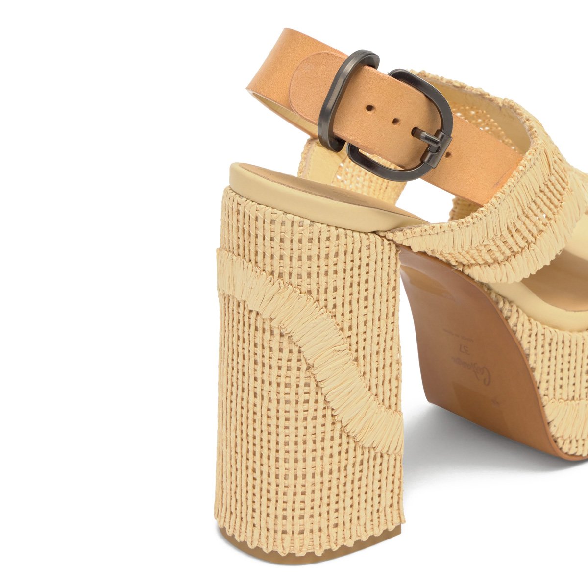 Sandales en raphia à talon haut FRANCINA ULTRA PLATFORM naturel, CASTANER