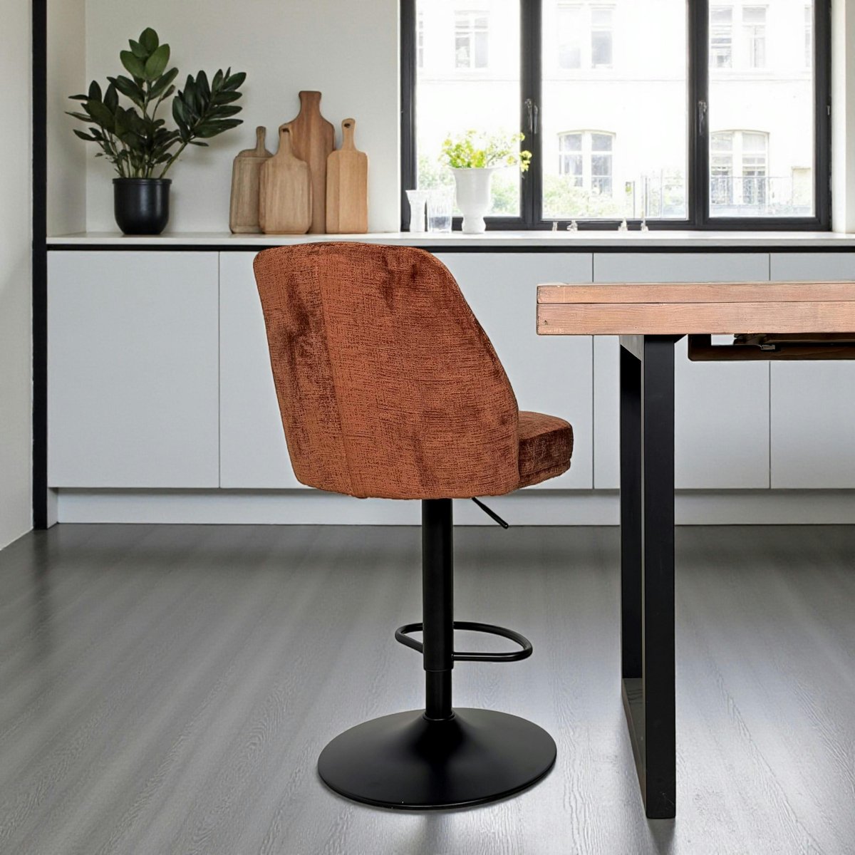 Chaise de bar pivotante et réglable (lot de 2) IENA rouille, PIER IMPORT