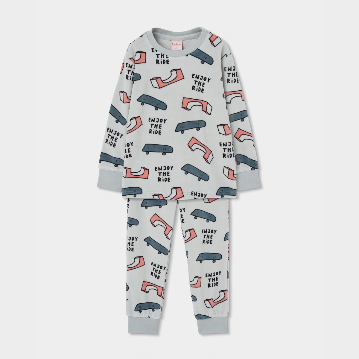 Pyjama molleton garçon imprimé skate multicolore, BOBOLI