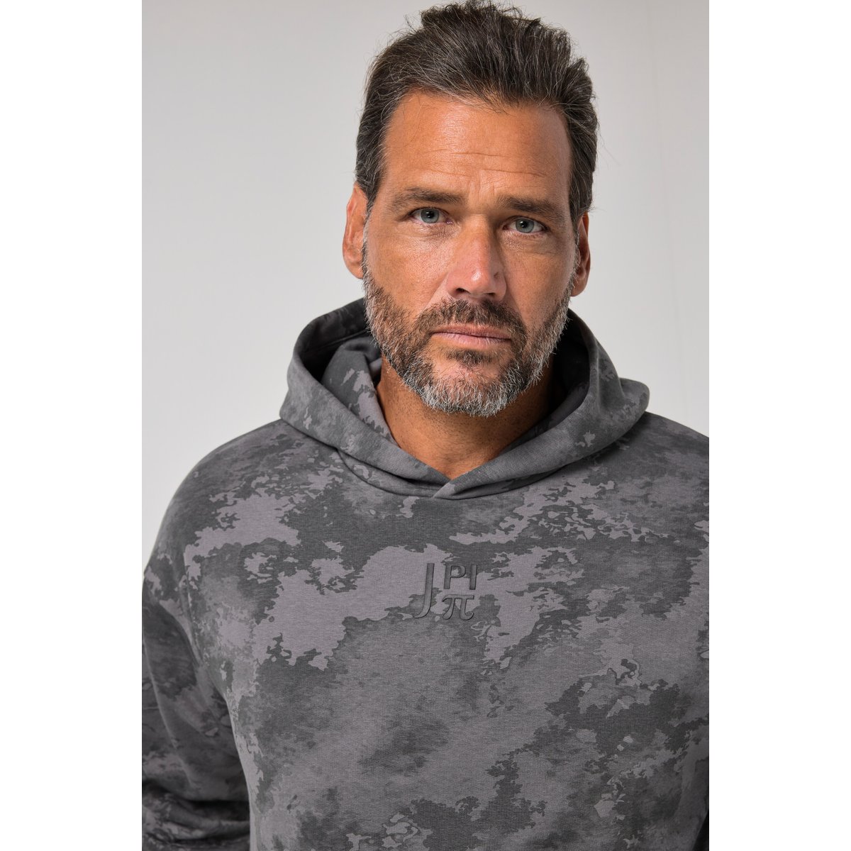 Sweat-shirt à capuche, imprimé camouflage anthracite, JP1880