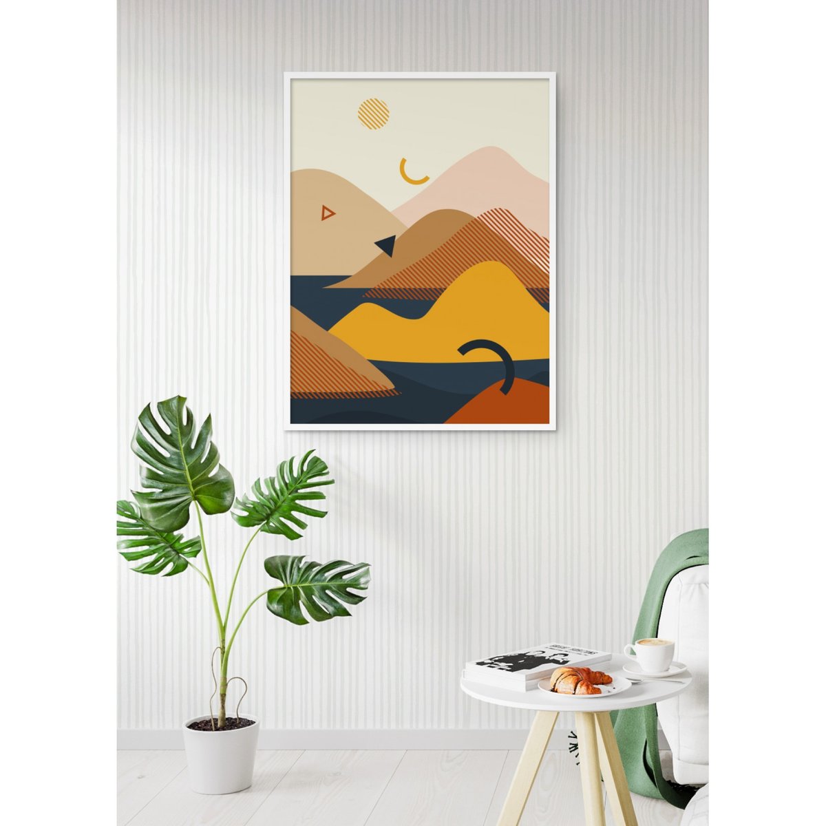 Affiche Abstract Landscape 4 blanc, L'AFFICHERIE
