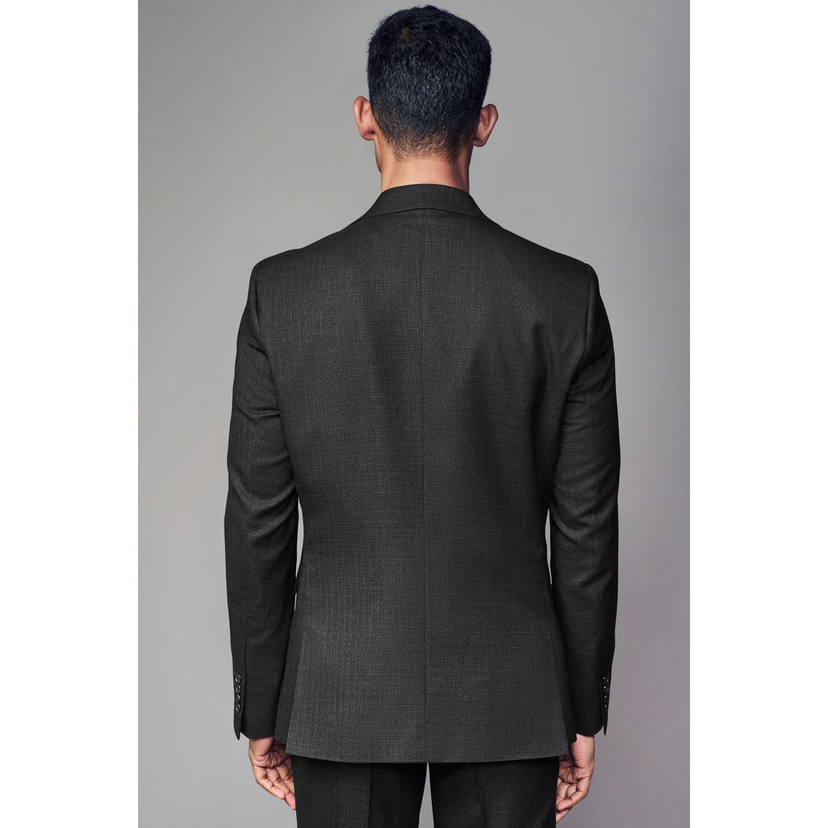 Veste de costume en laine texturée noir, NEXT