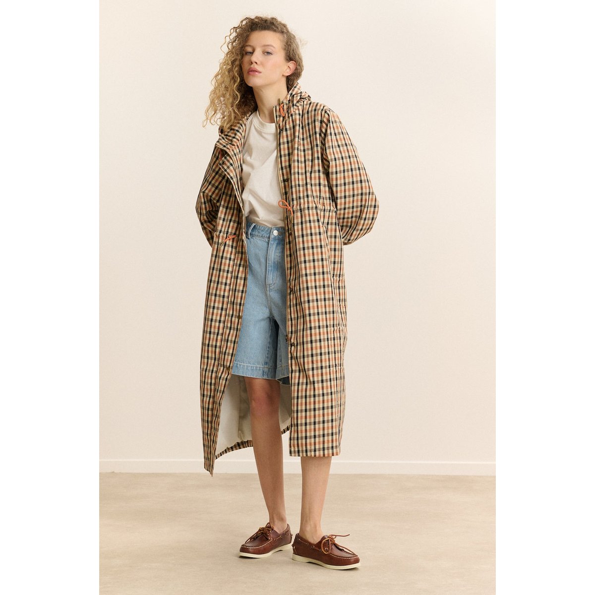 Trench à carreaux imperméable CLOVIS olive, GARANCE PARIS