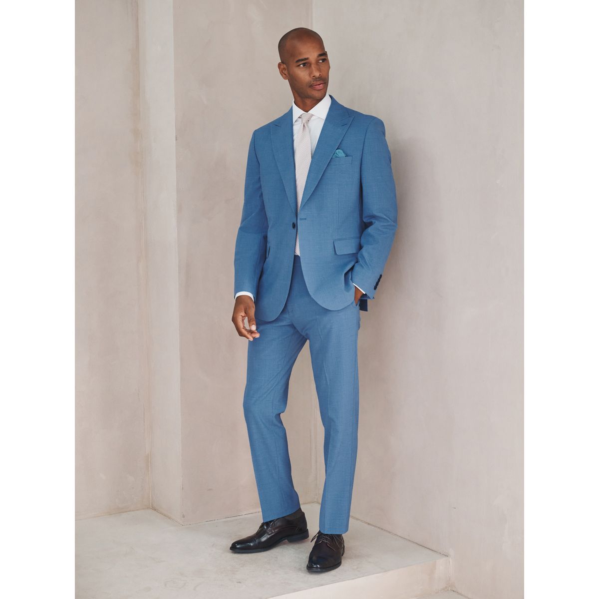 Veste de costume slim en laine mélangée bleu vif, NEXT