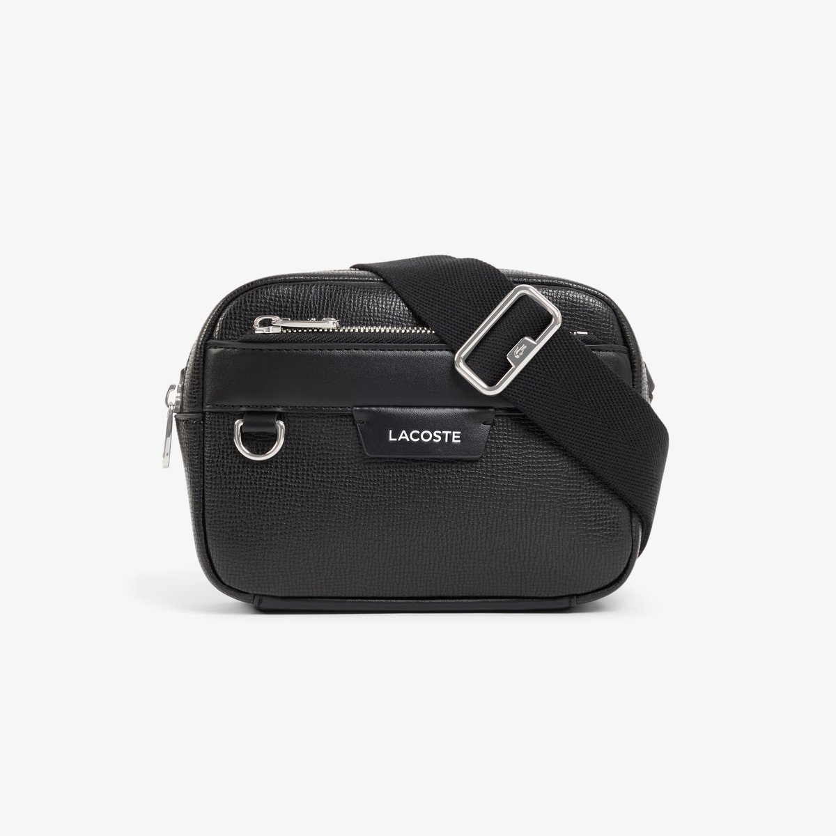 Mini sac reporter Ossian en cuir noir-000, LACOSTE