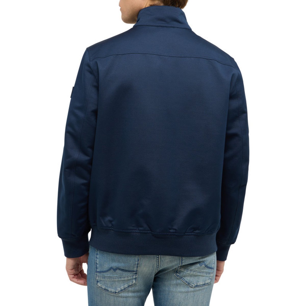 Blouson marine uni avec une coupe droite et un col montant à zip bleu foncé, MUSTANG