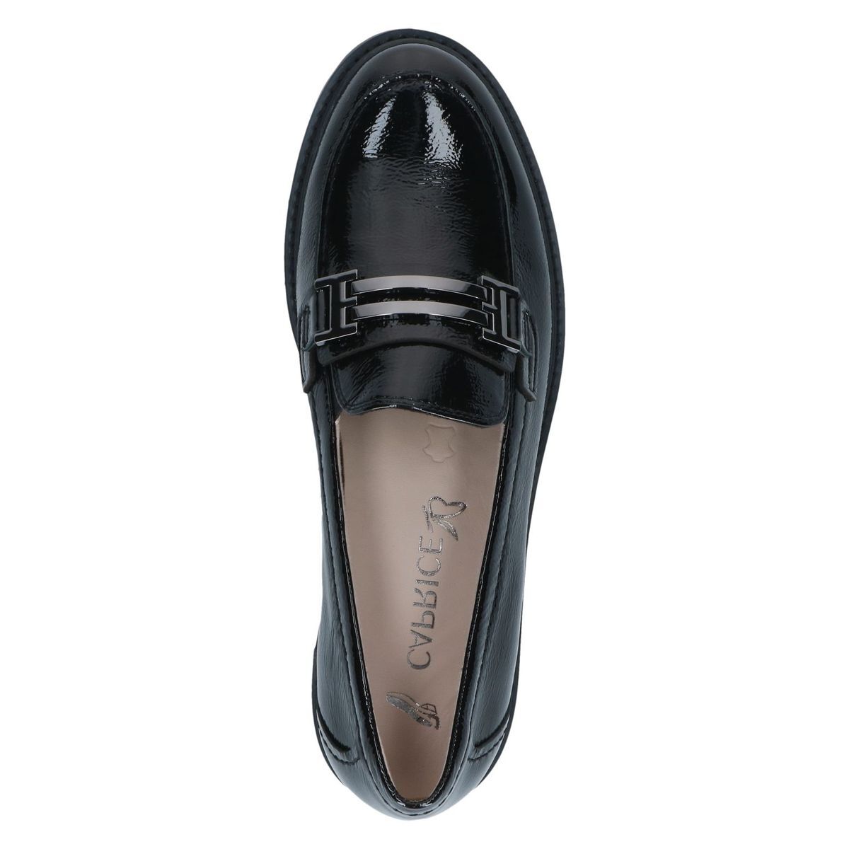 Slipper en cuir noir mat, CAPRICE