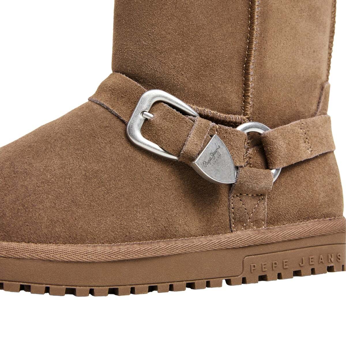 Bottines En Daim Avec Franges beige taupe, PEPE JEANS