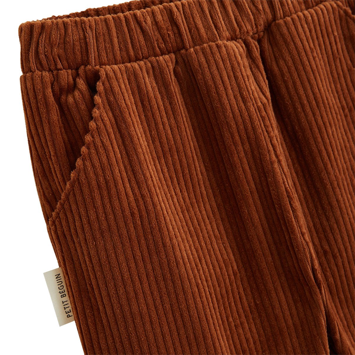 Pantalon bébé en velours côtelé Moka marron, PETIT BEGUIN