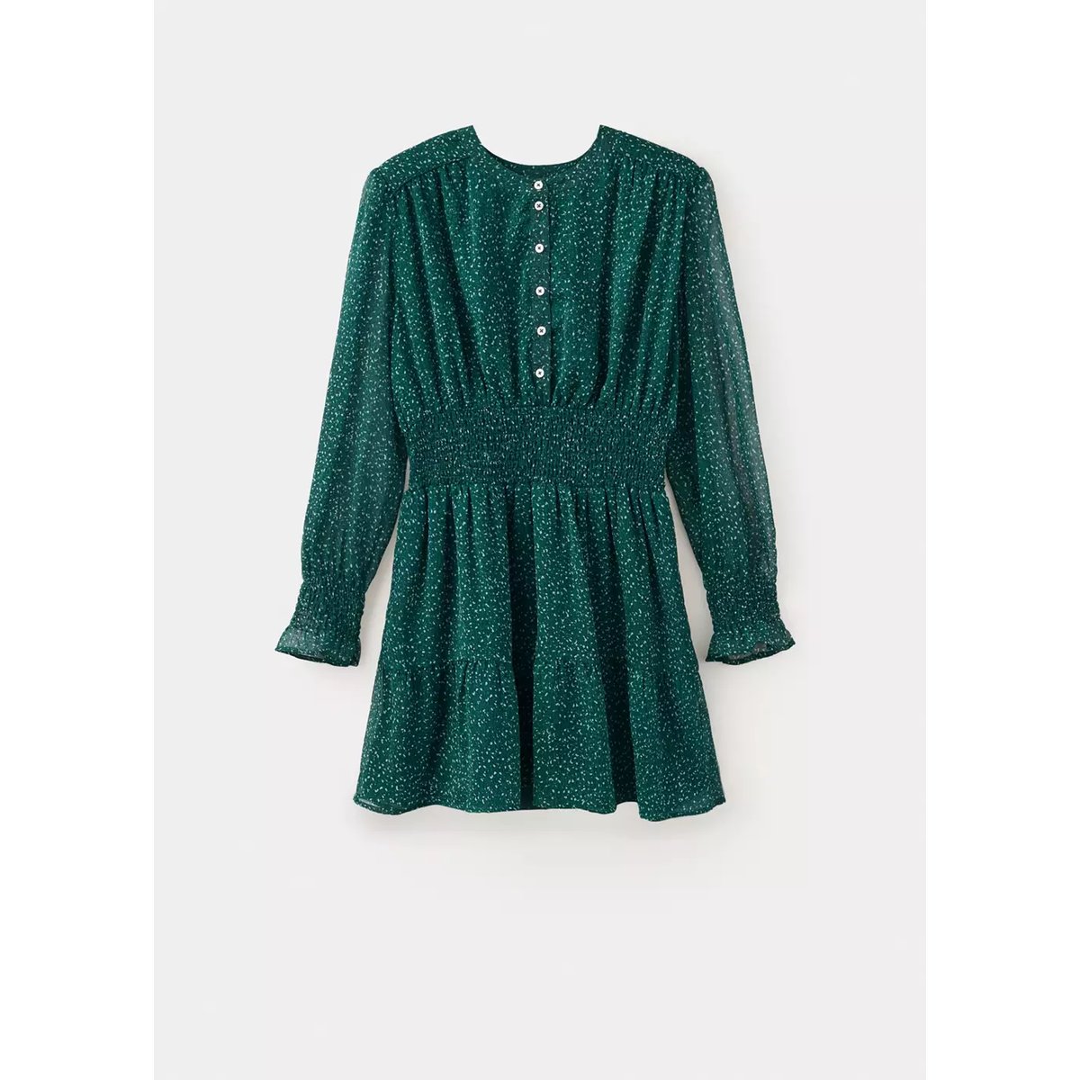 Robe gaze imprimée bleu pétrole, MANGO TEEN