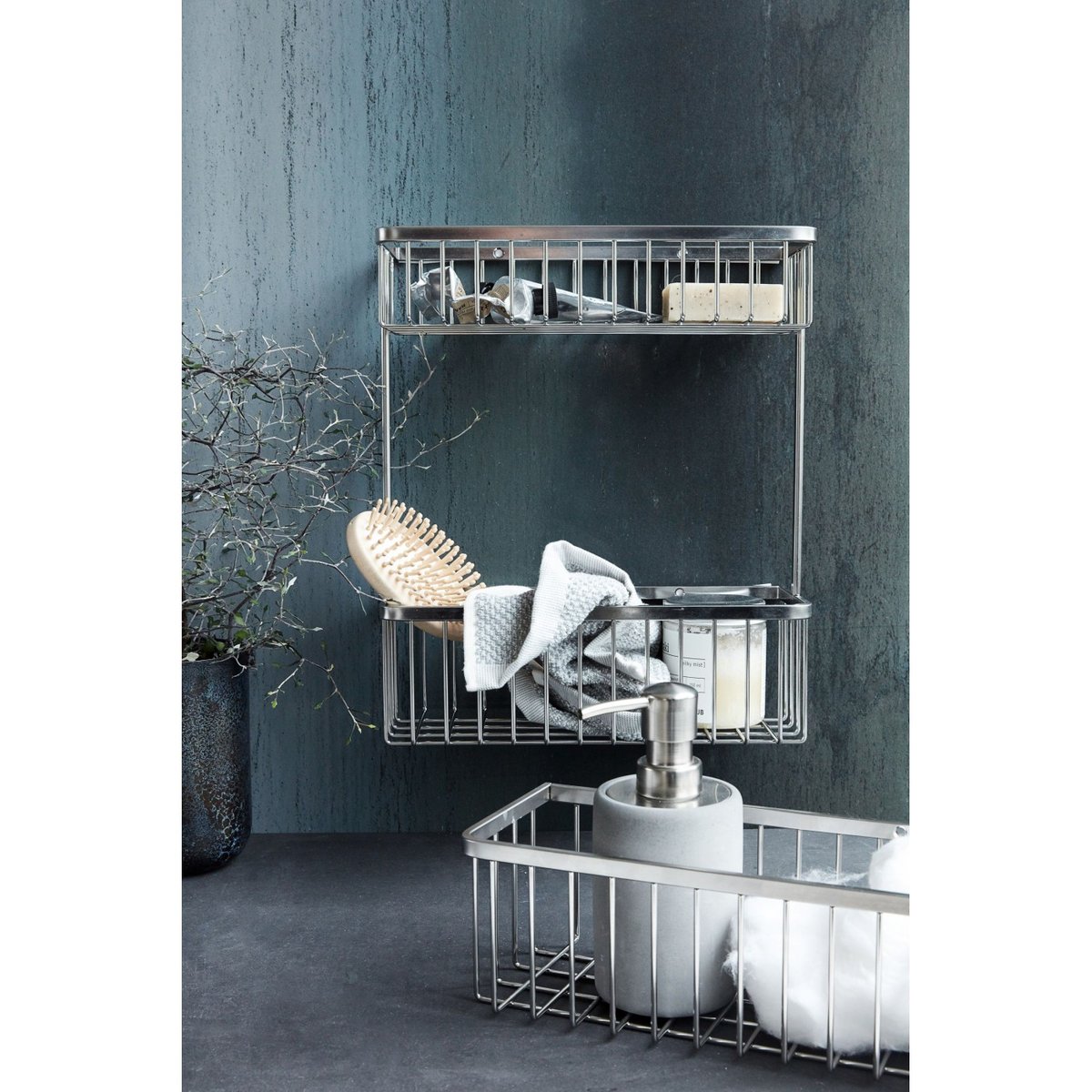 Etagère Bath Acier Inoxydable pour salle de bain inox, HOUSE DOCTOR