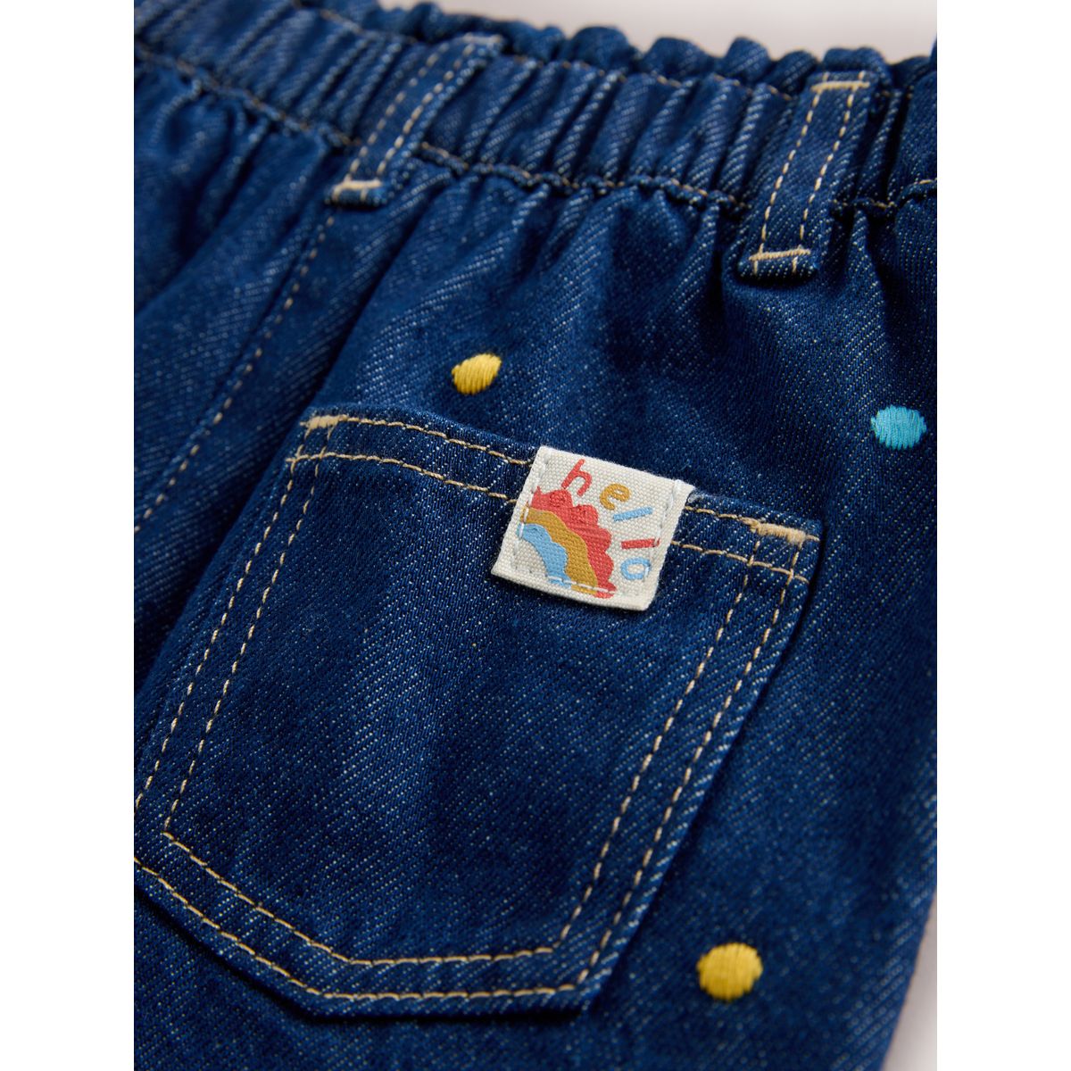 Jean large tache arc-en-ciel brodée, NEXT