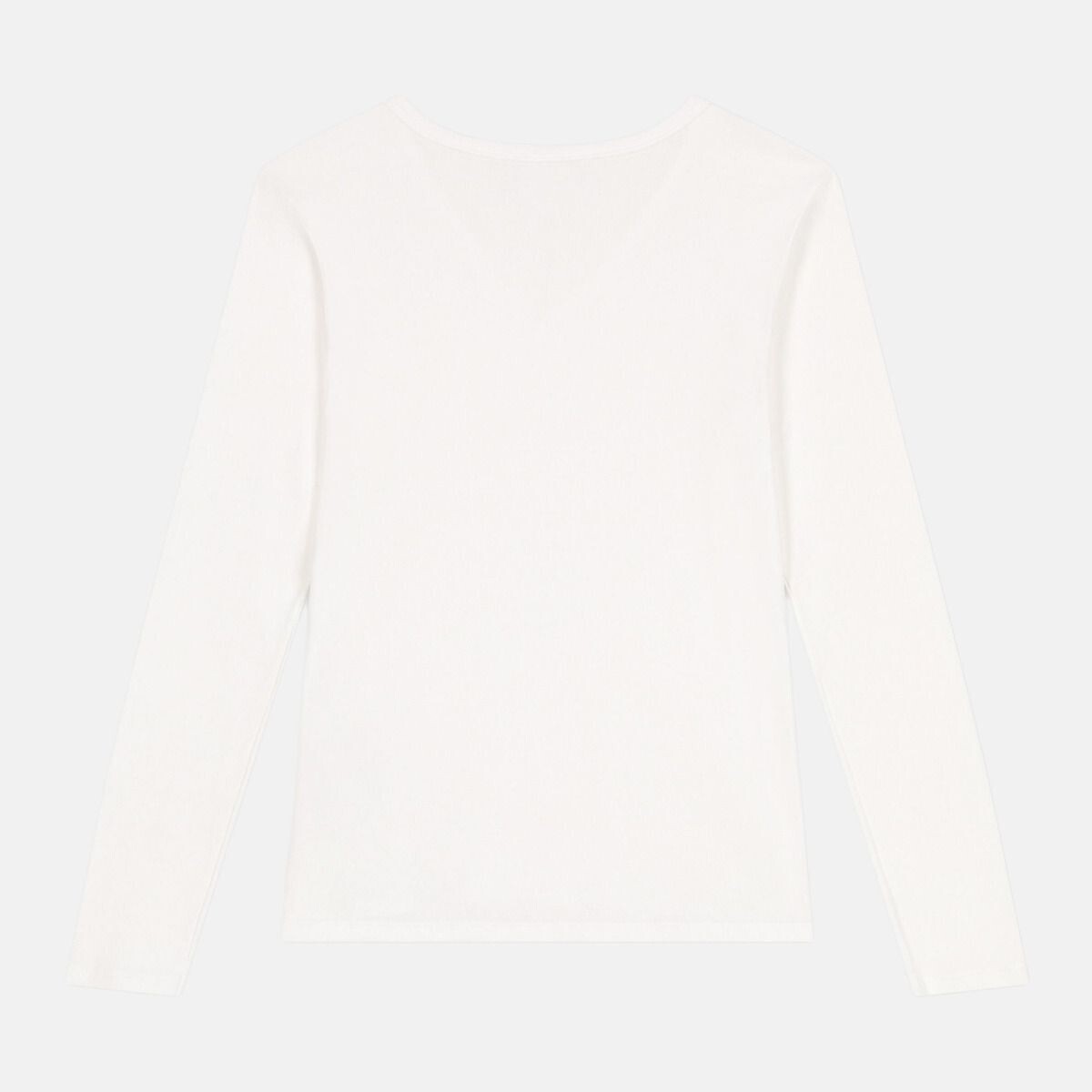 T-shirt l'iconique coton col V blanc, PETIT BATEAU