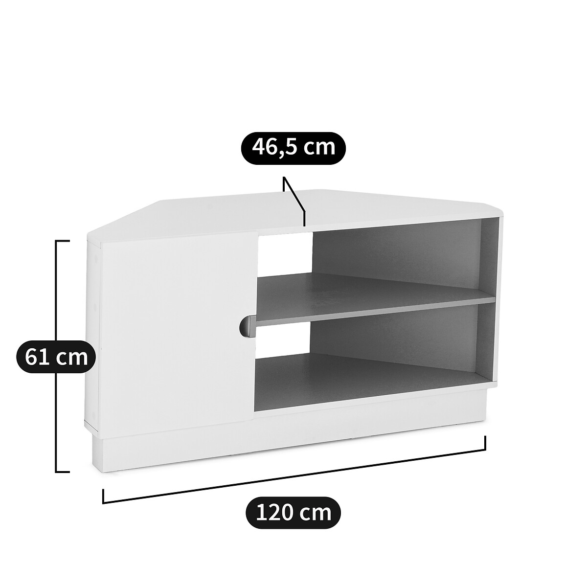 Frio Corner TV Unit white/yellow, LA REDOUTE INTERIEURS