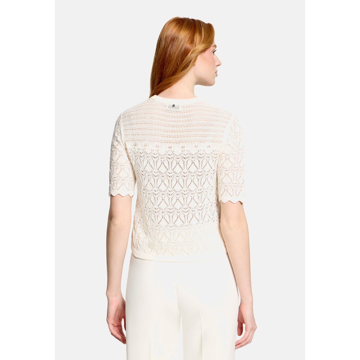 Cardigan en maille d'été à encolure en v bright gardenia, VERA MONT