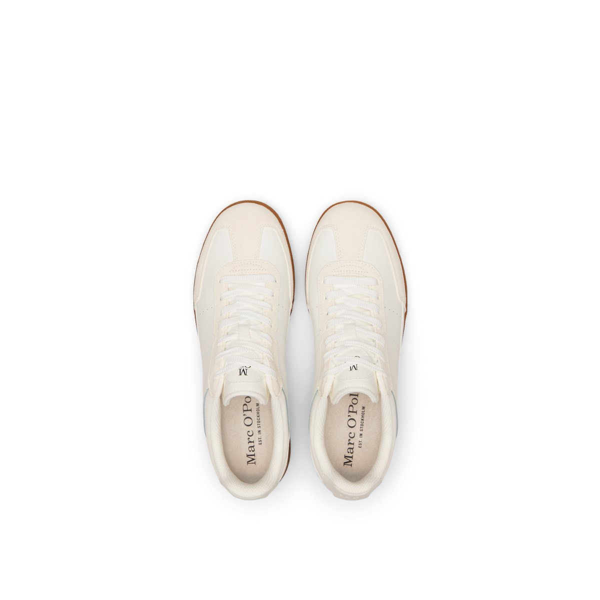 Sneaker modèle Charlie en cuir de vache noble blanc naturel, MARC O'POLO