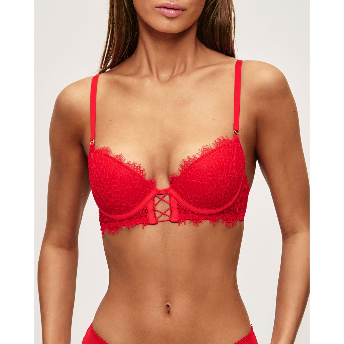 Soutien-gorge push-up en dentelle NIGHTLACIZ rouge, UNDIZ