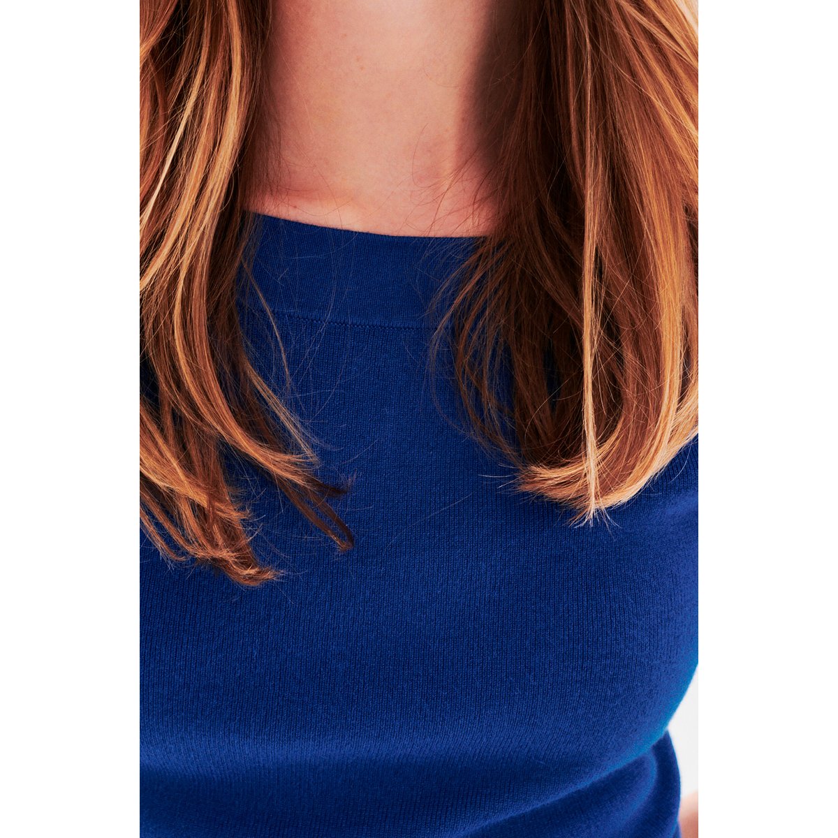 Pull ajusté en viscose MALONE bleu roi, CAROLL