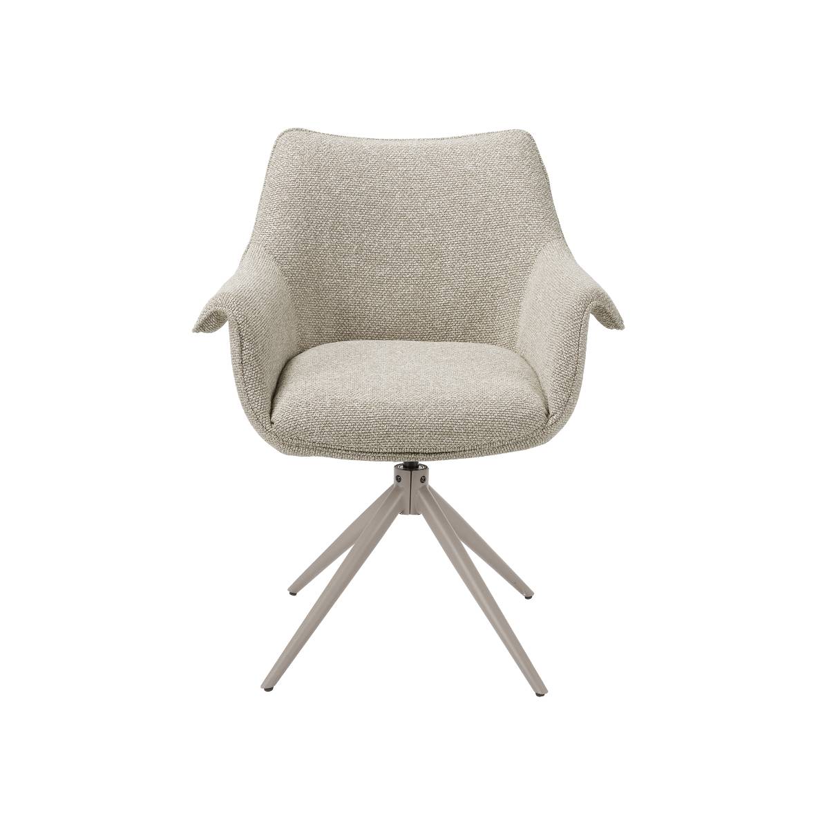 Lot de 2 chaises en tissu FLORINE beige, MADE IN MEUBLES