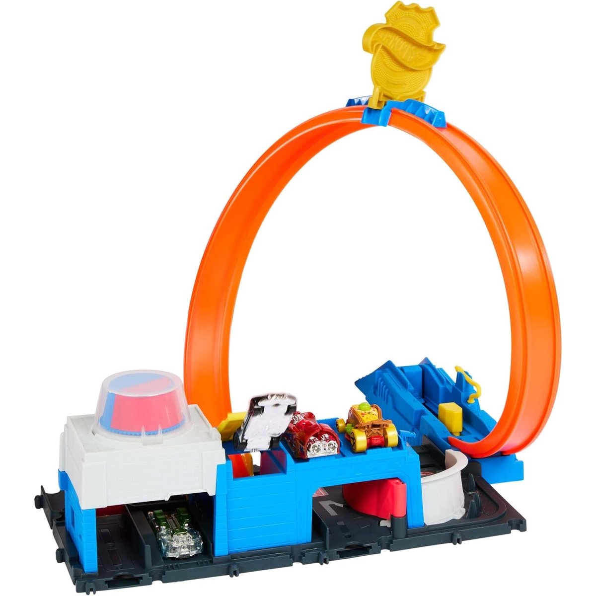 Hot Wheels Coffret Super Station de Police multicolore, MATTEL
