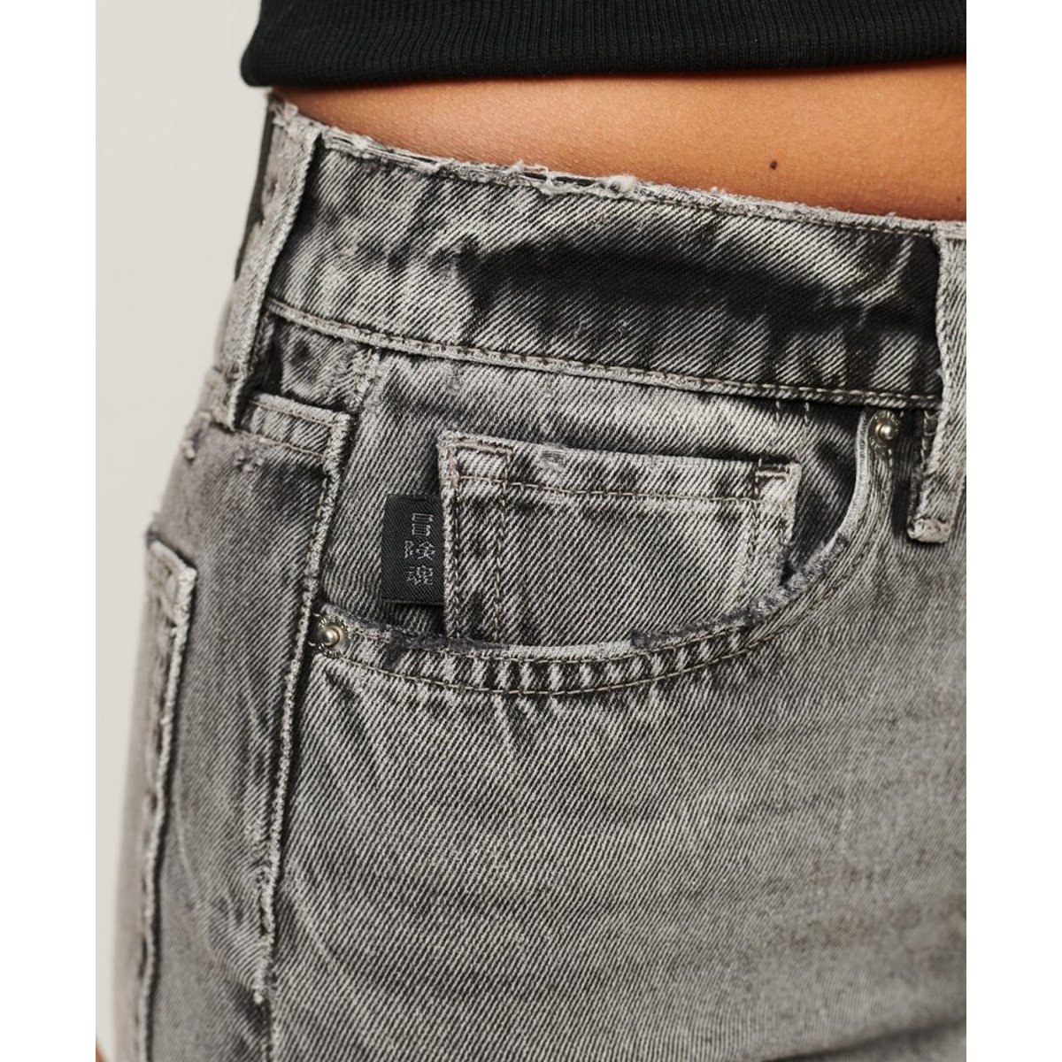 Minijupe en jean vintage noir marbré, SUPERDRY