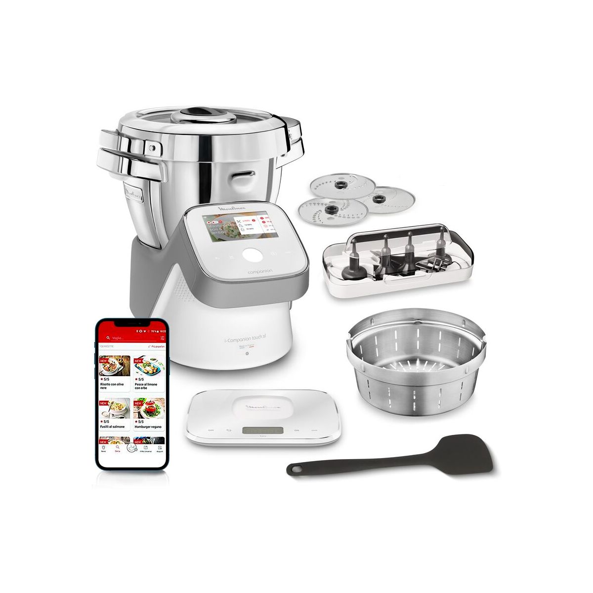 Robot cuiseur I Companion Touch XL HF938E00 blanc, MOULINEX