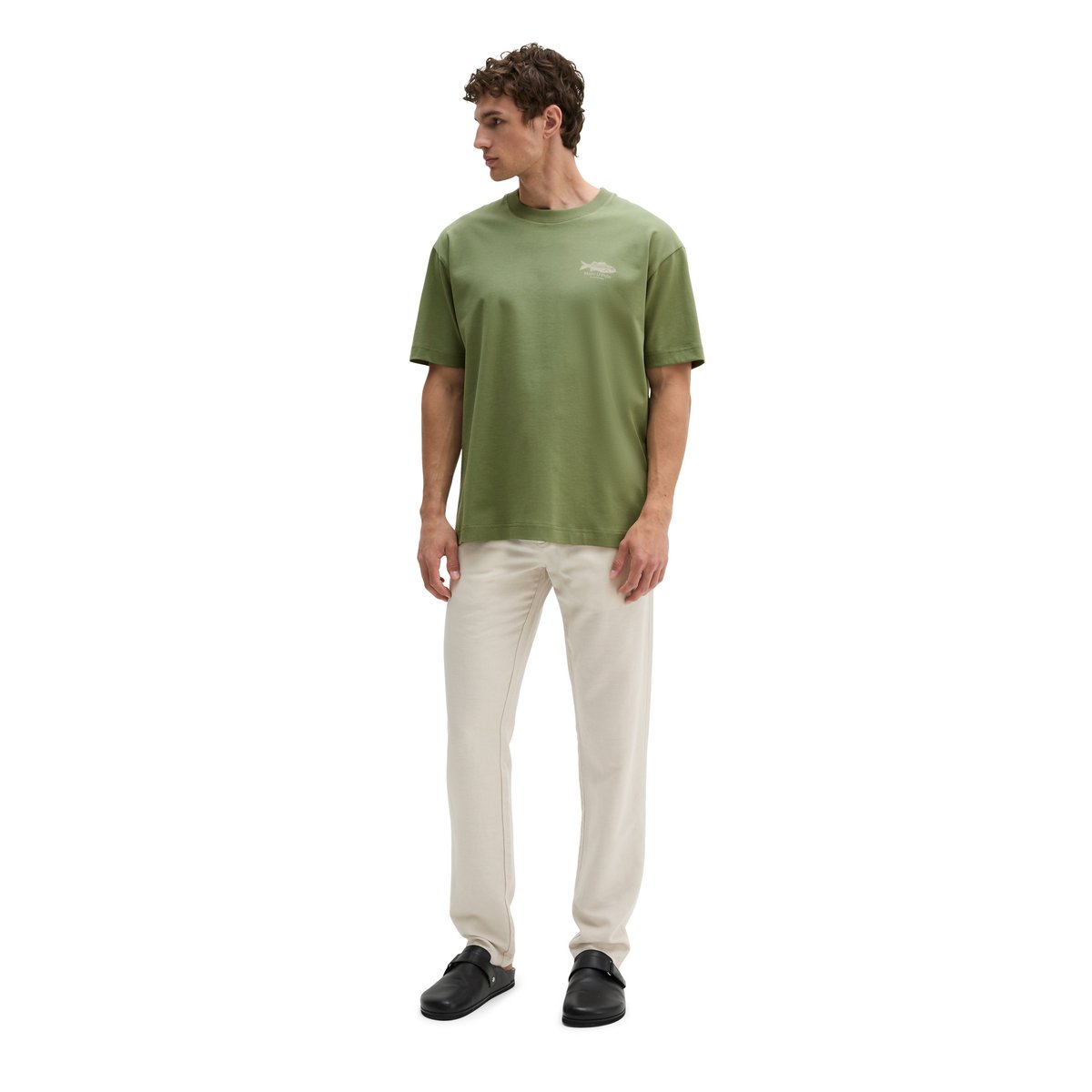 T-shirt loose avec imprimé dos de poisson vert, MARC O'POLO