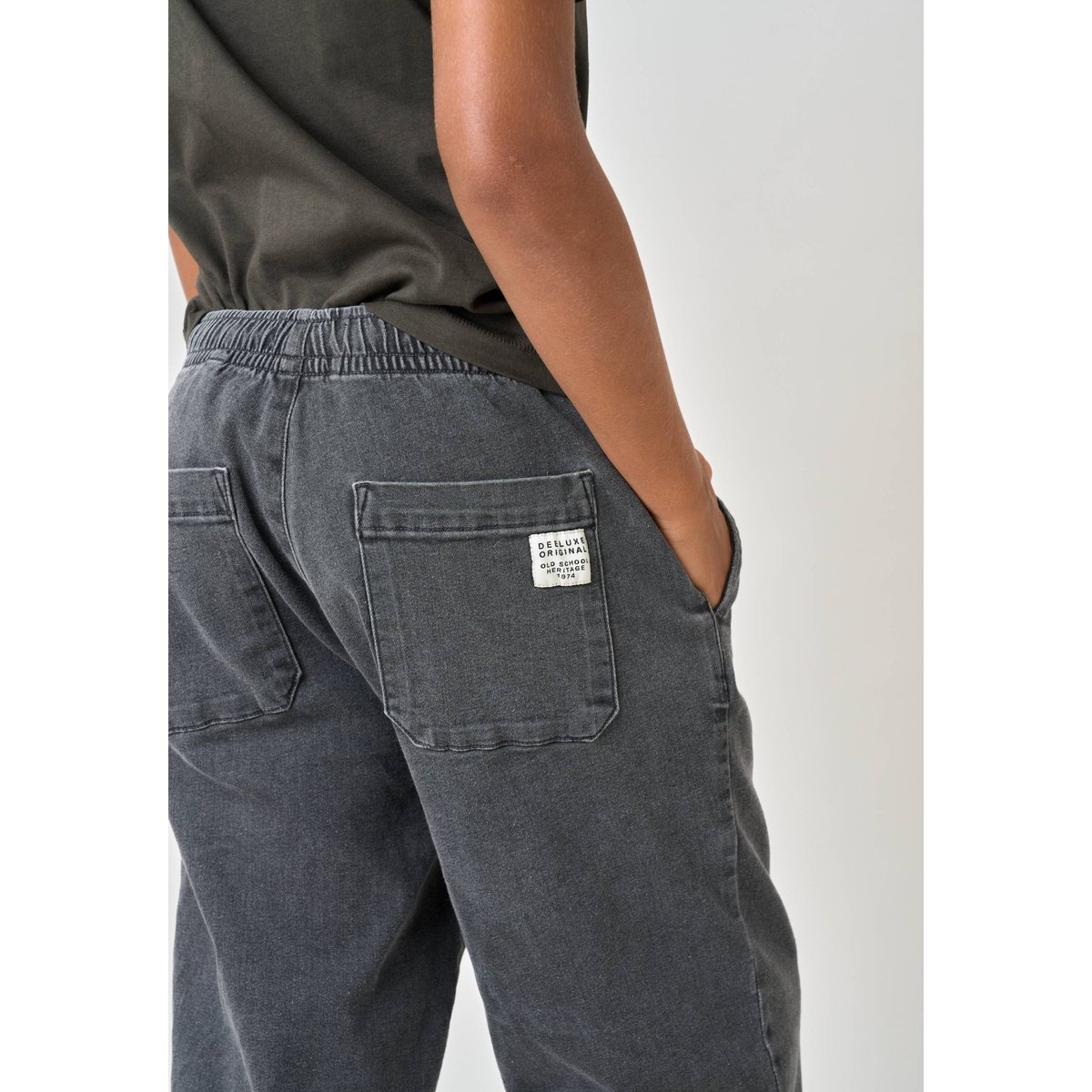 Pantalon relaxed garçon en coton denim GIANO grey, DEELUXE