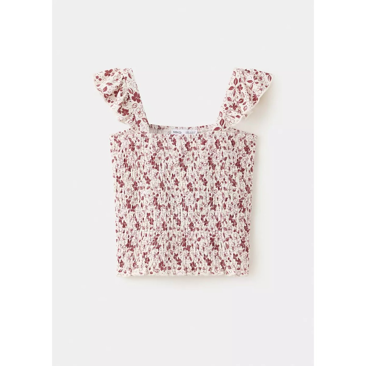 Top imprimé floral grenat, MANGO KIDS