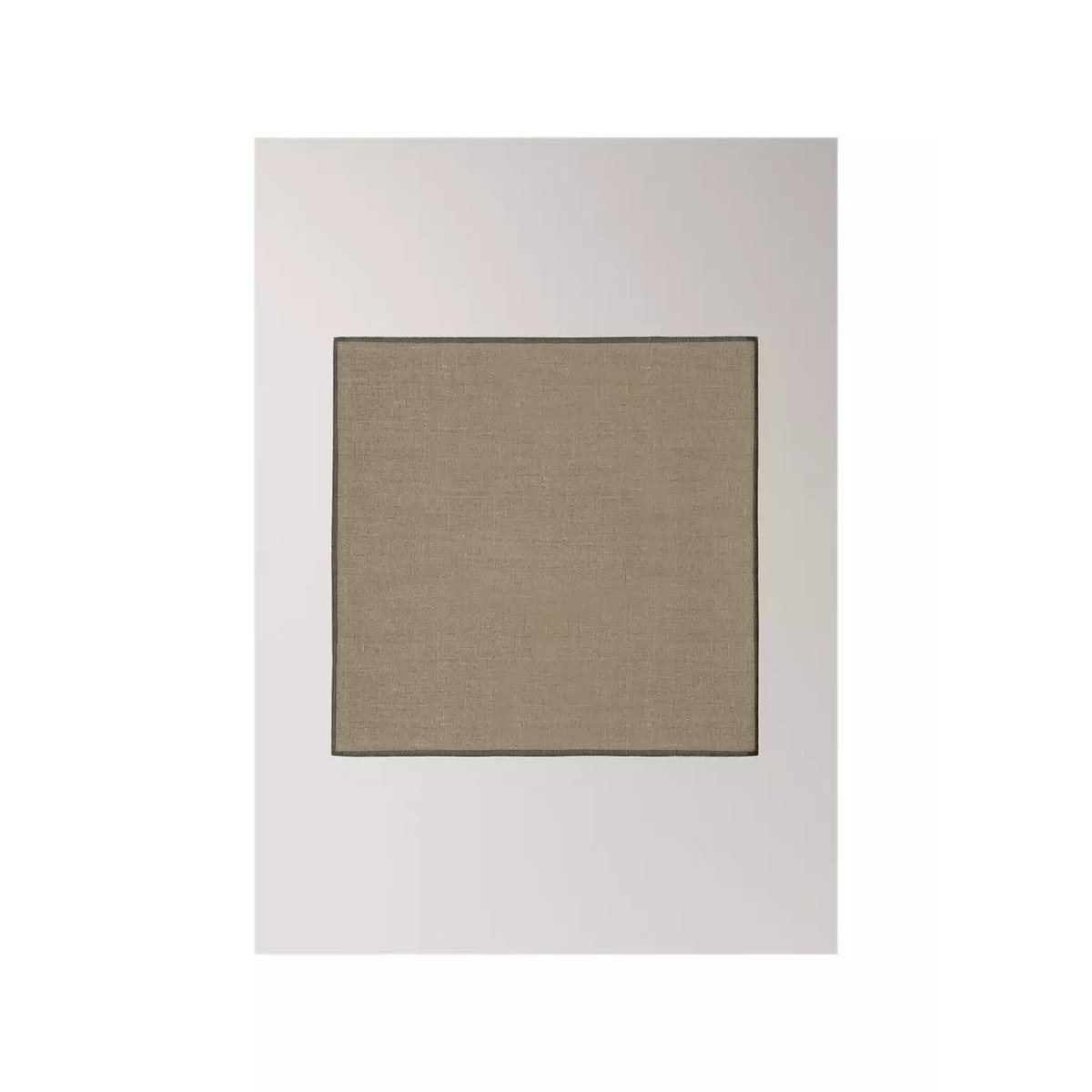 Serviettes de table en lin overlock contraste marron clair/pastel, MANGO HOME