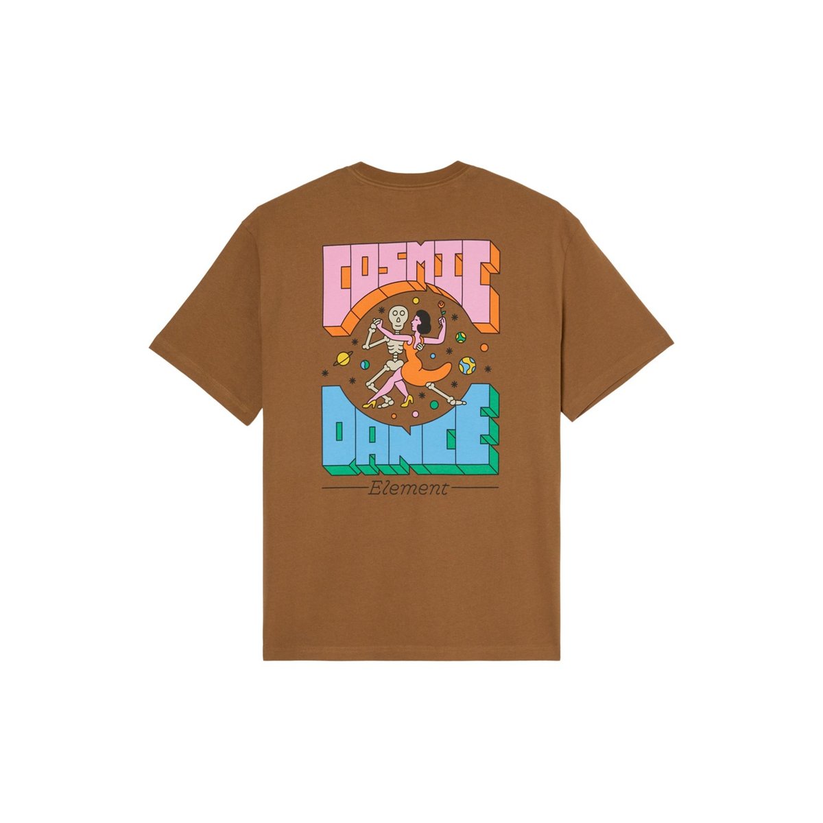 T-Shirt manches courtes COSMIC DANCE marron sepia, ELEMENT