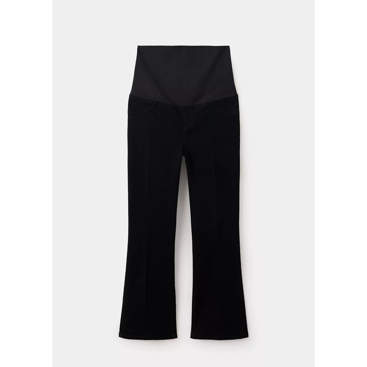 Jean de grossesse flare crop black denim, MANGO
