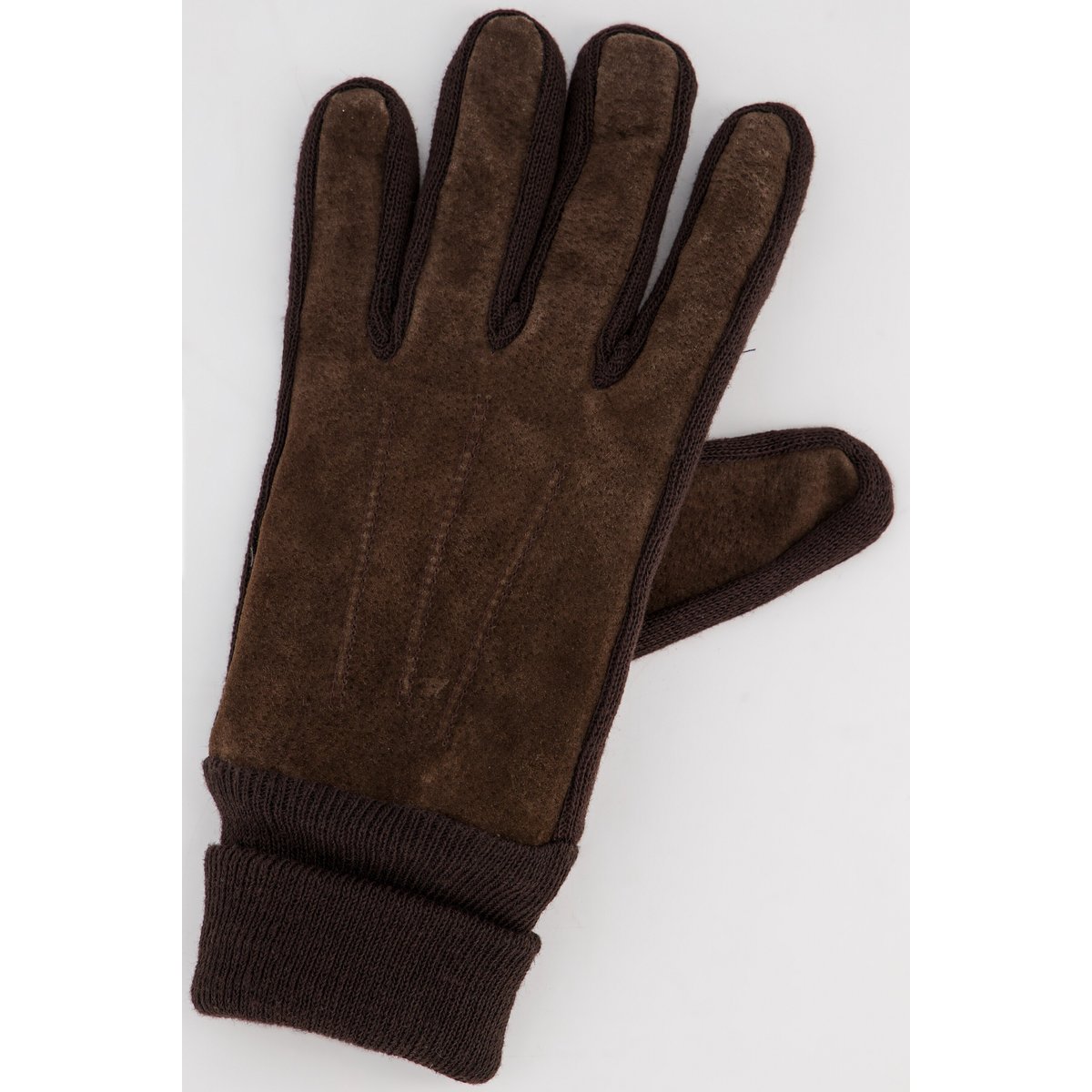 Gants en cuir suédé marron, JP1880