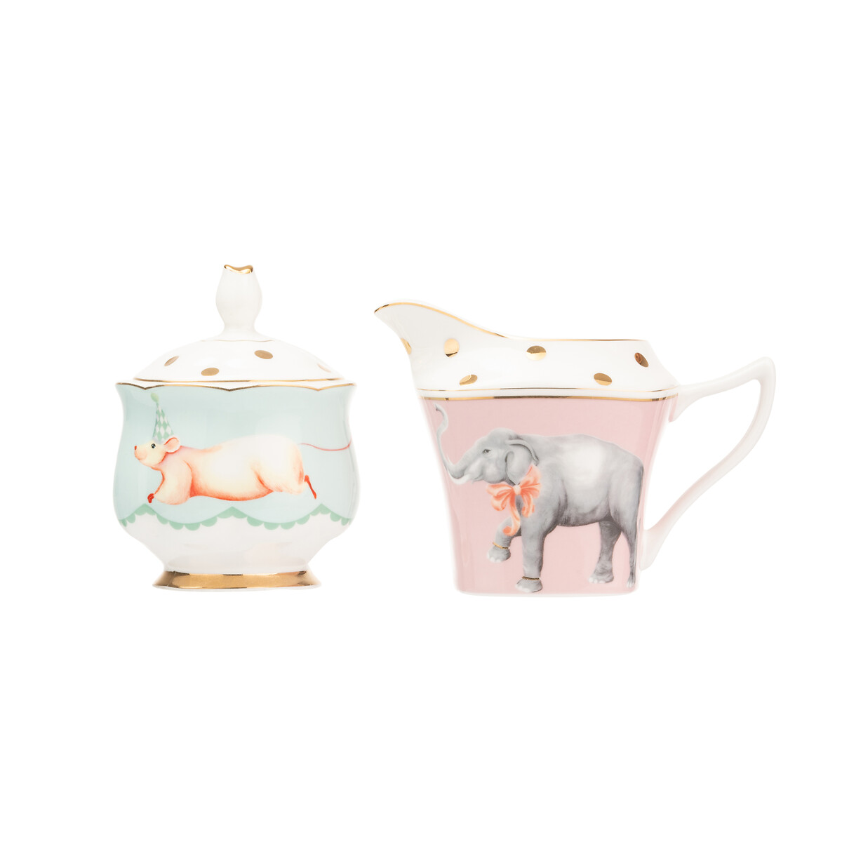 Elephant Milk Jug & Mouse Sugar pot Set multi-coloured, YVONNE ELLEN